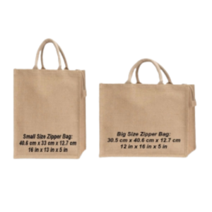 Zipper Natural Jute Bag